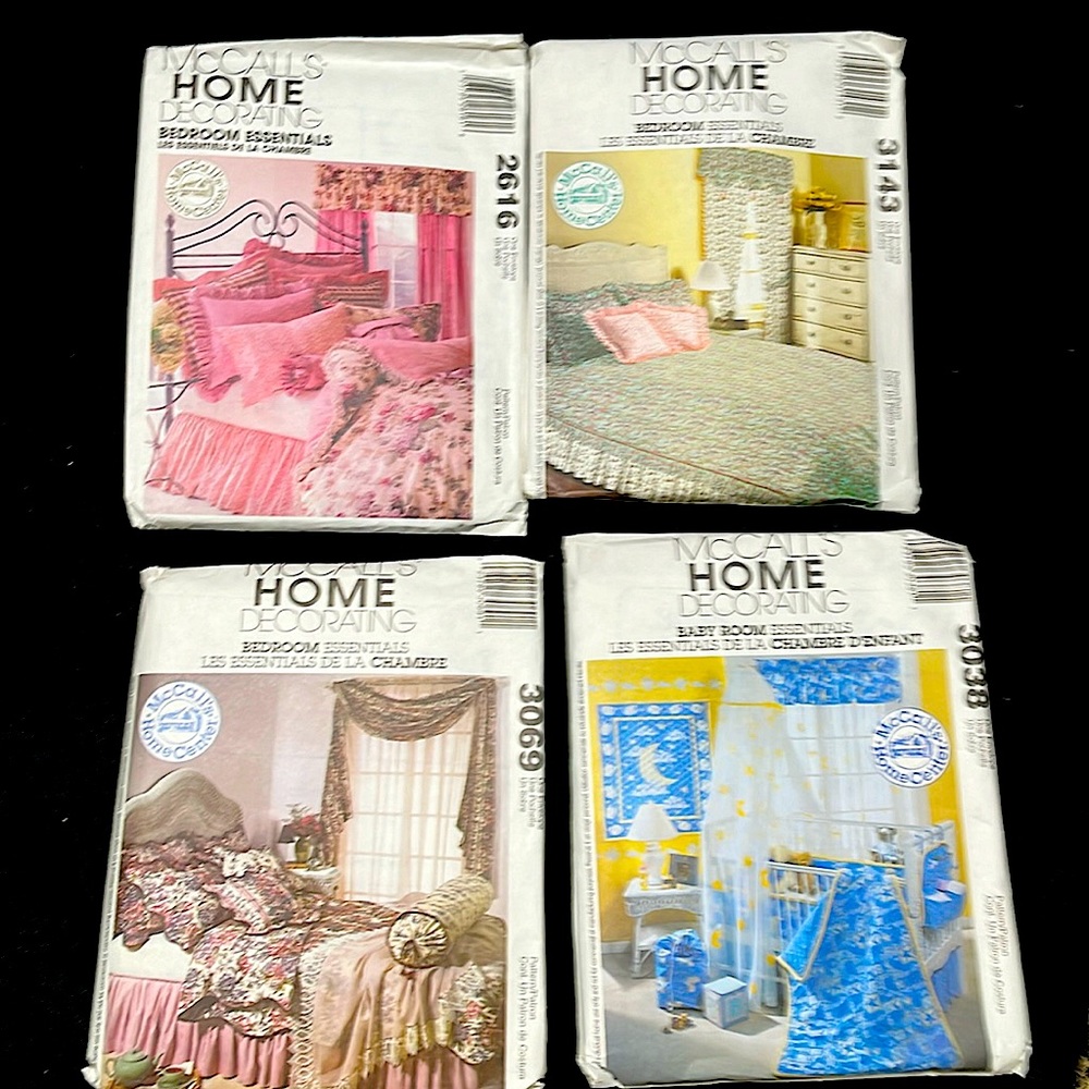 4 Un-used McCall’s Home Decorating Patterns